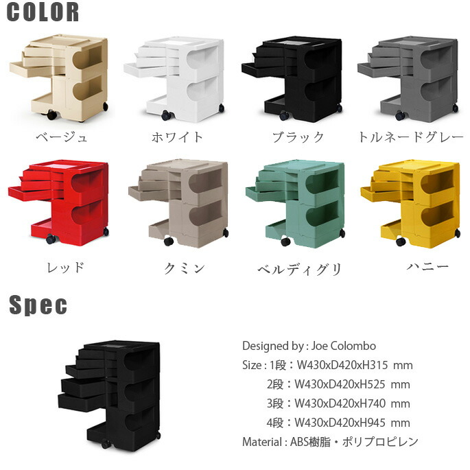 楽天市場】B-LINE ボビーワゴン 2段2トレイ Boby Wagon 収納ラック