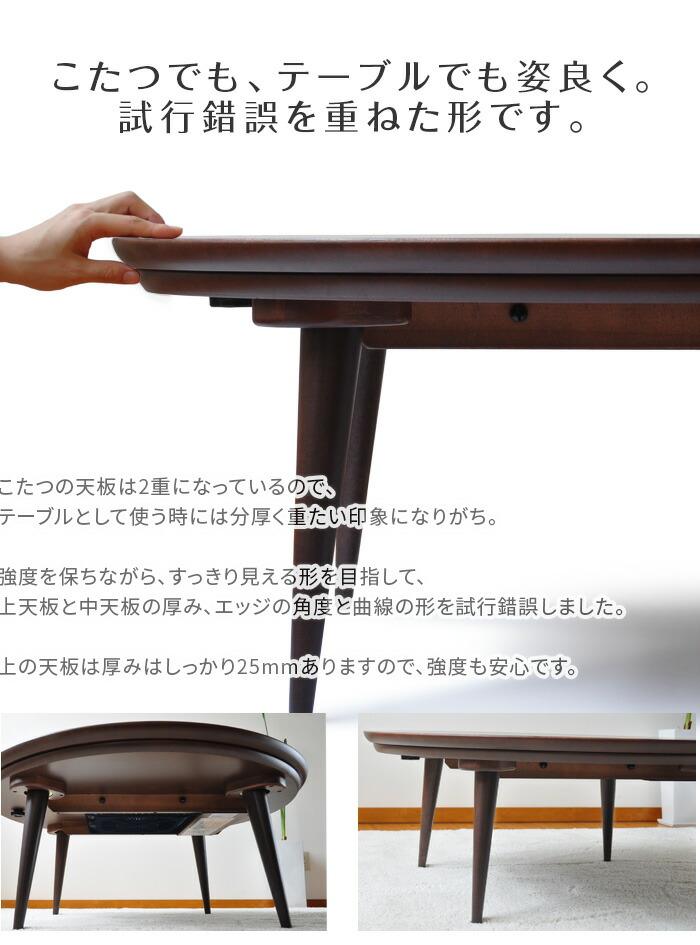 楽天市場】こたつ テーブル 円形 直径80cm souffle ウォールナット