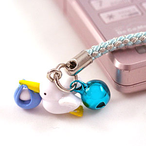 楽天市場】ハローキティ こうのとりキティ 根付けストラップ ブルー