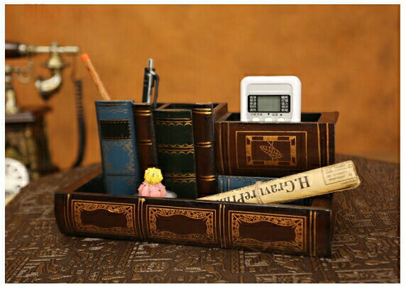 楽天市場】実は小物入れ！☆木製アンティーク調！本型ブックエンド