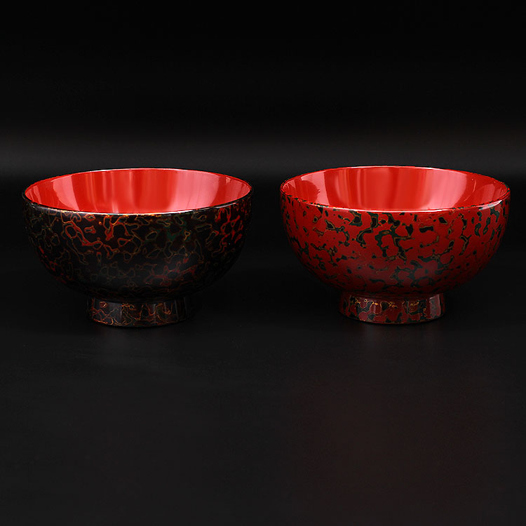 楽天市場】【津軽塗 唐塗】夫婦汁椀 唐塗呂上・赤上【IO-034】 青森県