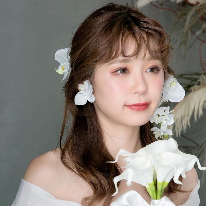 楽天市場】造花 髪飾り と イヤーカフ ＆ イヤリング 2点セット【胡蝶