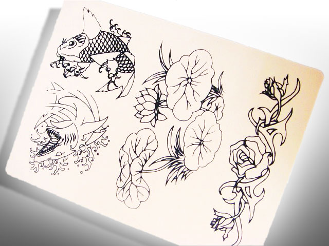 楽天市場】練習用スキン 【 鯉・蓮 】 1枚 【TATTOO / tattoo