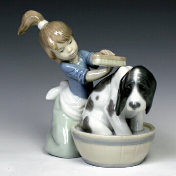 楽天市場】リヤドロ（Lladro リアドロ 陶器人形 置物） 犬と少女