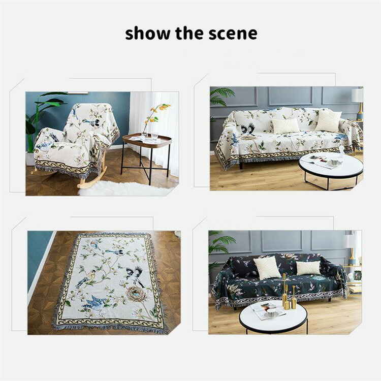 楽天市場】ソファーカバー マルチカバー おしゃれ 花鳥柄 ベッドカバー