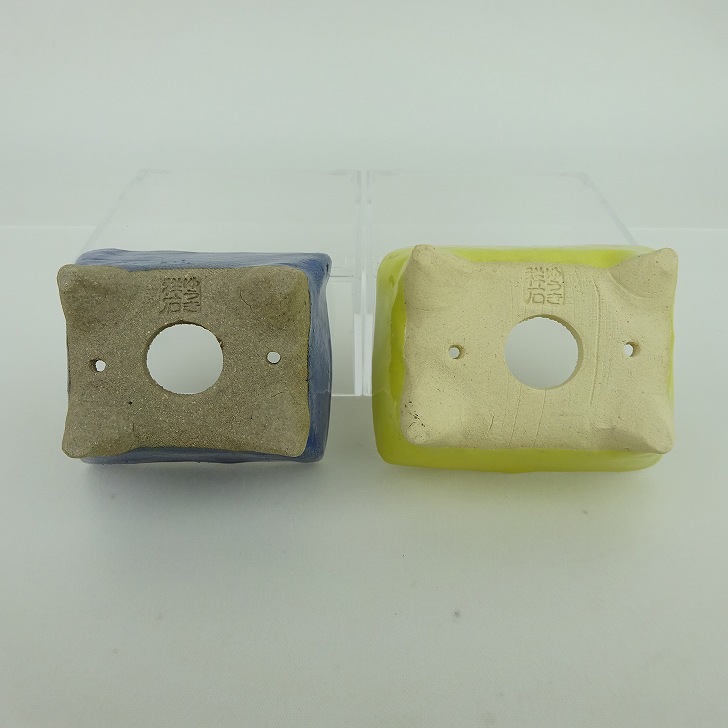 楽天市場】盆栽鉢 ゆうき祥石 2点セット 小鉢 長辺 約7.5cm 長方鉢 青