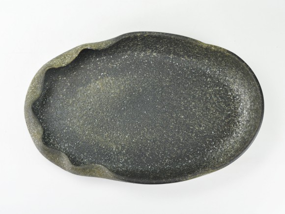 楽天市場】水盤 【信楽焼】 窯肌変形小判水盤18号 幅54cm×奥行き33cm