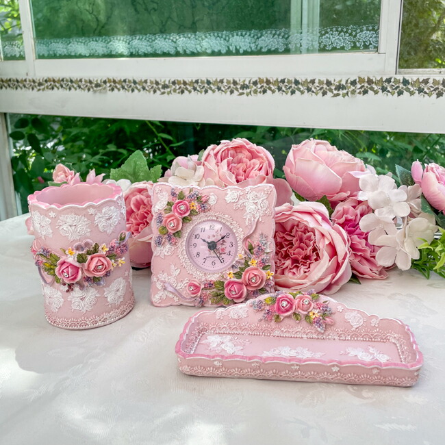 楽天市場】小物トレー ペントレイ 小物入れ フローラルローズ ピンク