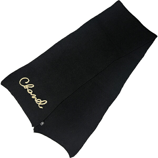 楽天市場】シャネル マフラー ロゴ刺繍 カシミヤ スパンコール