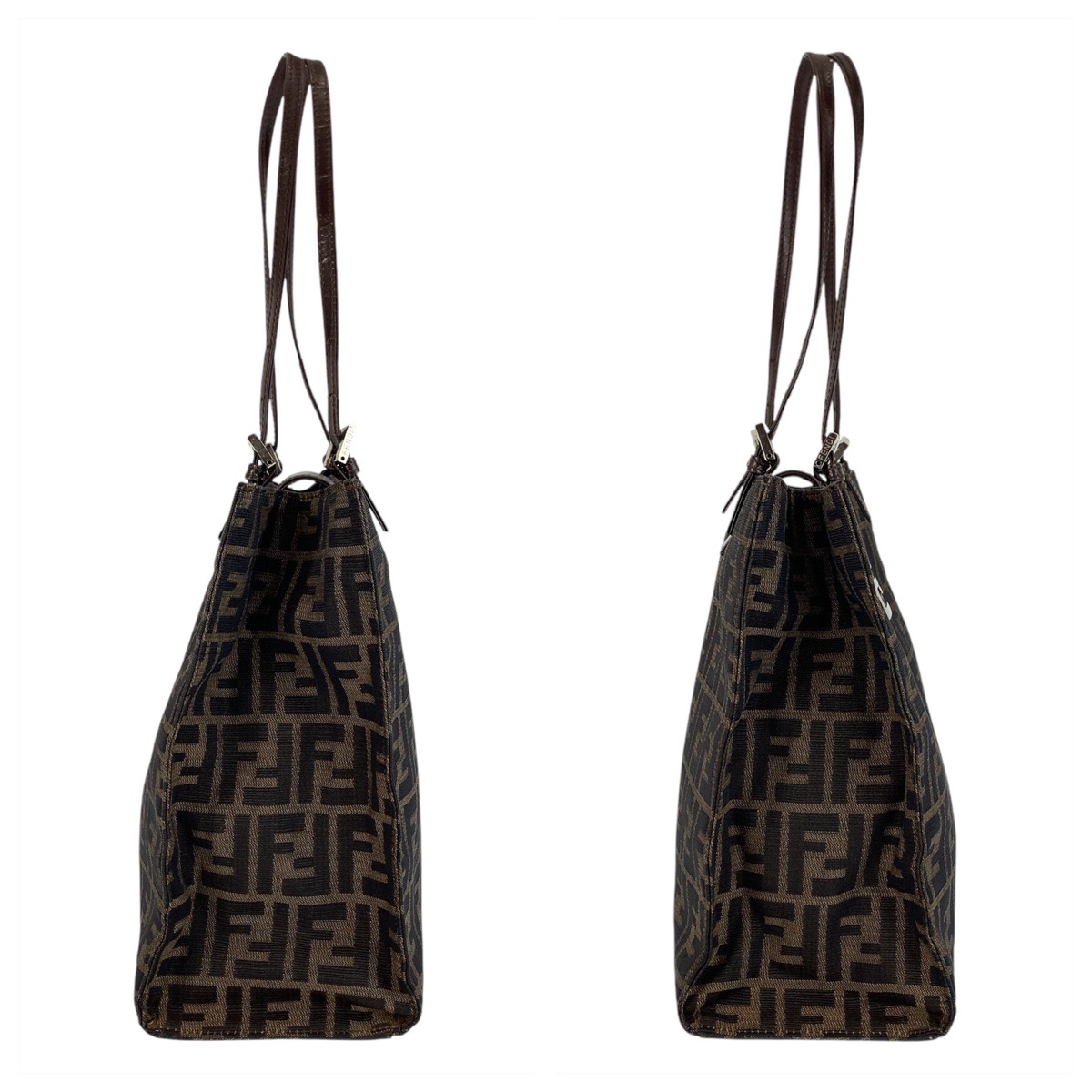 楽天市場】美品 FENDI フェンディ ズッカ ブラウン シルバー金具