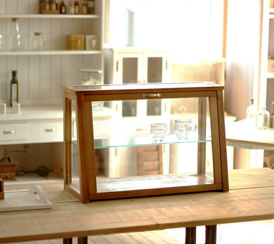 楽天市場】BREA木製 ガラスショーケースNo.2 ダークブラウン