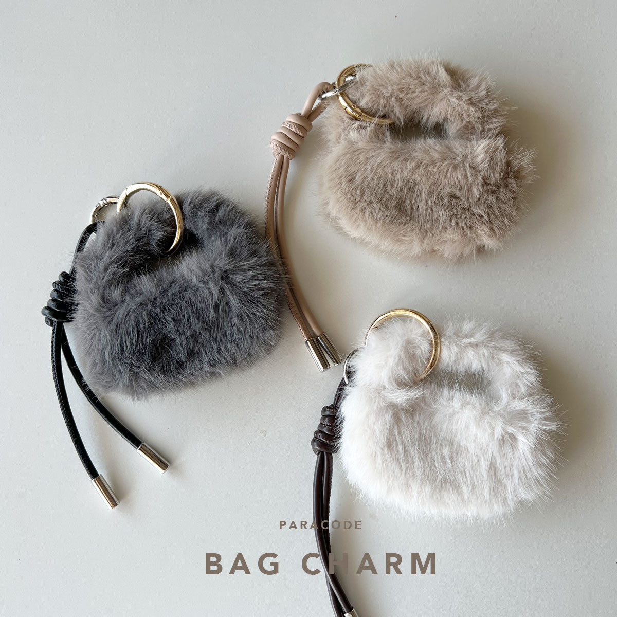 楽天市場】Farミニバッグチャーム ファーバッグチャーム コード