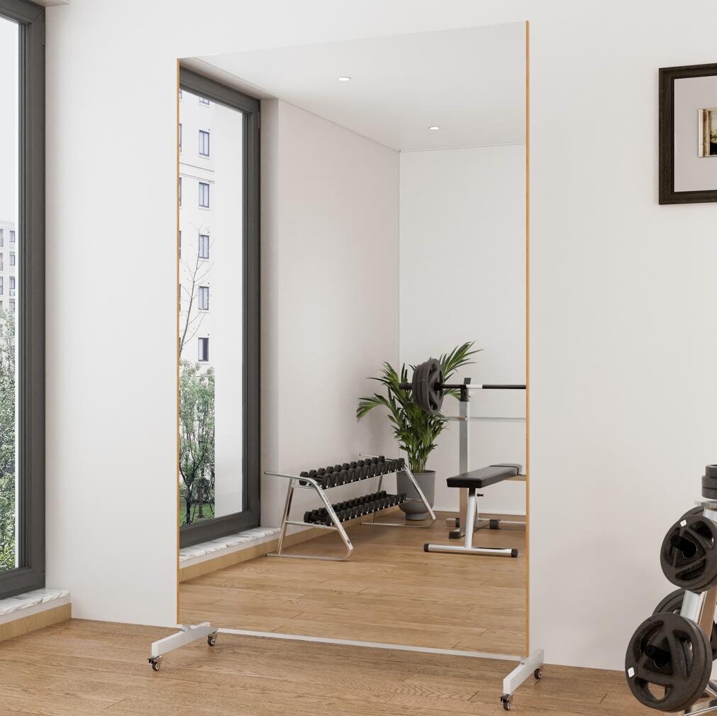 楽天市場】Brisafe 割れない鏡 スポーツミラー スタンドミラー 移動式