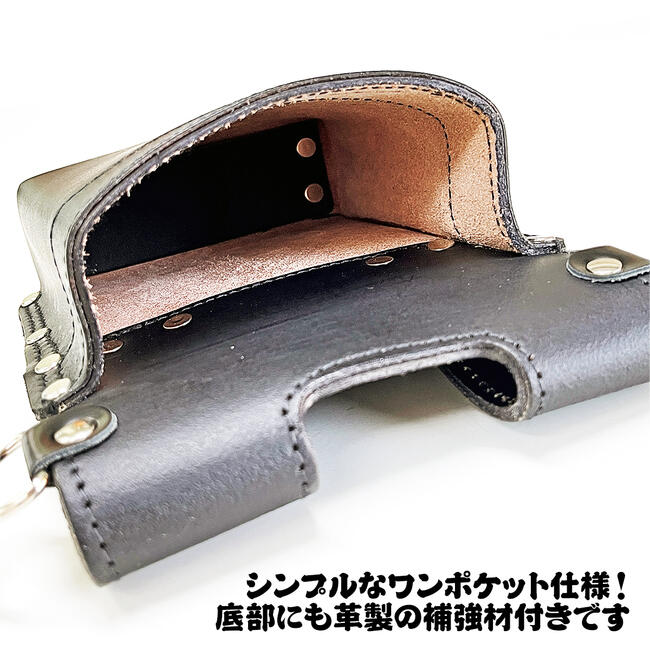 楽天市場】鳶壱 総本革製小型腰袋 Type-A 一枚革仕様 オール牛黒床革製