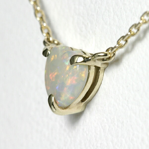 楽天市場】【ポイント2倍】オパール ハート ネックレス K10YG【送料