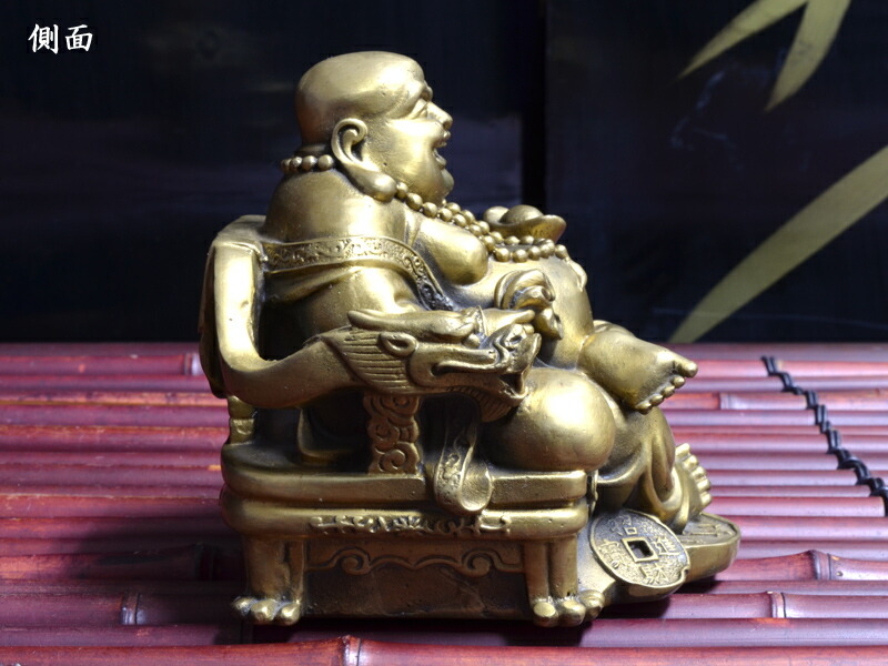 楽天市場】布袋様 置物 仏像 招財銅製龍座布袋 弥勒佛 宝くじ : 中国