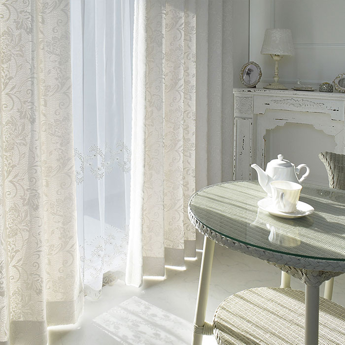 楽天市場】カーテン ドリス 遮光 ホワイト 白 クラシック 花柄