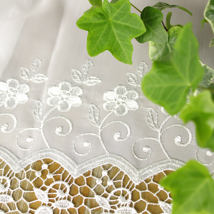 楽天市場】カフェカーテン トルコレース 花奏-かなで 小窓 つっぱり棒