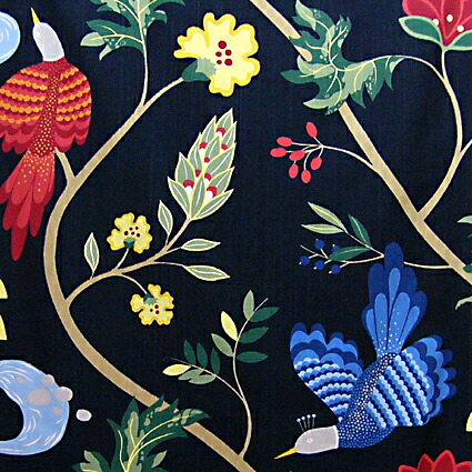 楽天市場】北欧カーテン ボラスコットン バードランド ブラック