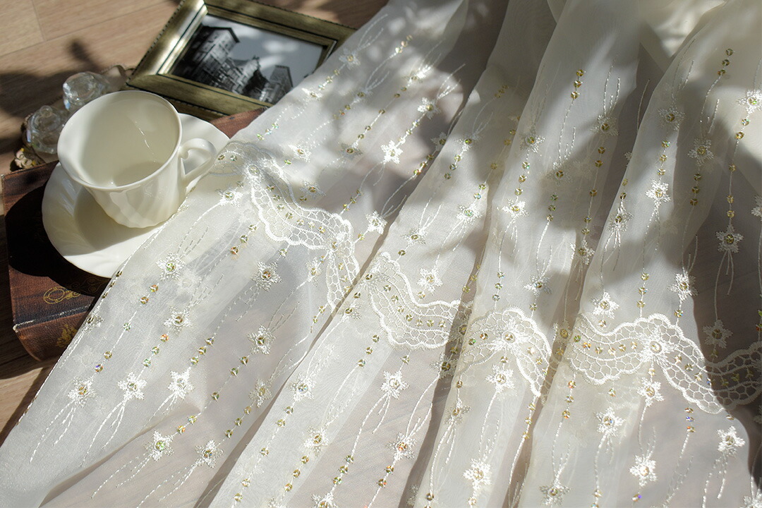 楽天市場】カフェカーテン トルコレース スパンコール 小窓 つっぱり棒