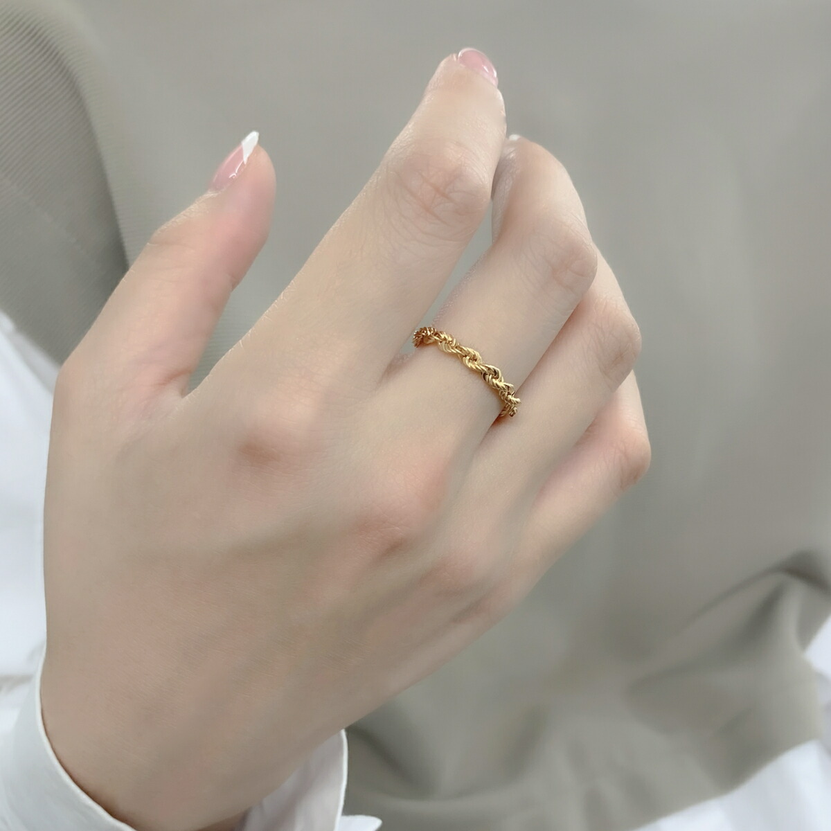 楽天市場】チェーンリング 18k 指輪 K18 チェーン ピンキーリング