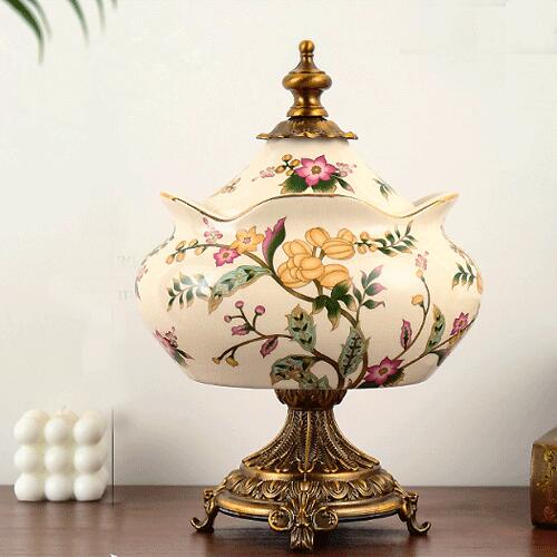 楽天市場】小物入れ 陶器 蓋付 壷 セラミック 飾り壺 ポッド 陶器置物