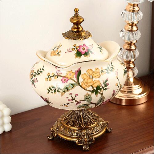 楽天市場】小物入れ 陶器 蓋付 壷 セラミック 飾り壺 ポッド 陶器置物