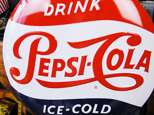 楽天市場】ペプシ エンボス ティンサイン （1950年代ロゴ/ラウンド