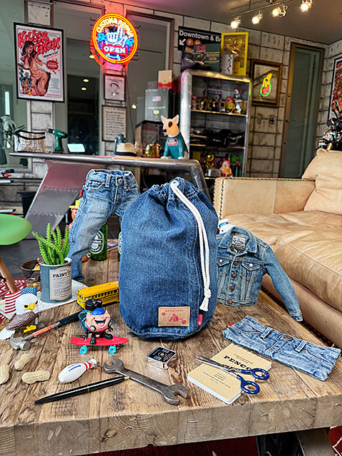 楽天市場】アライヤン デニム 巾着 （Lサイズ） 岡山産デニム MADE IN