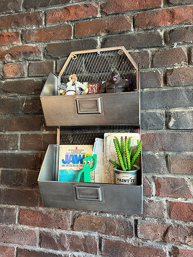 楽天市場】インダストリアル メタルウォールラック 2段タイプ 壁掛け