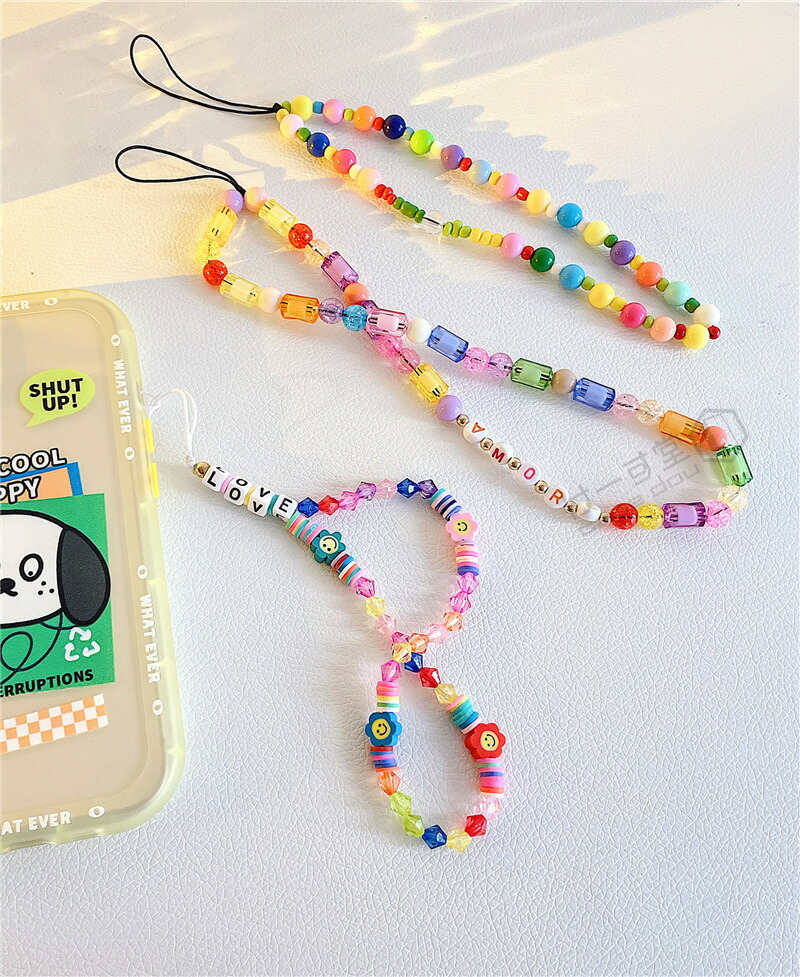 楽天市場】スマホホルダー ハンドストラップ かわいい ビーズ デジカメ