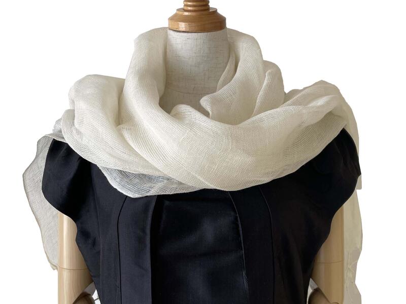 楽天市場】麻100% ヘンプ ストール 60×180cm 白 生成 染色用 無地