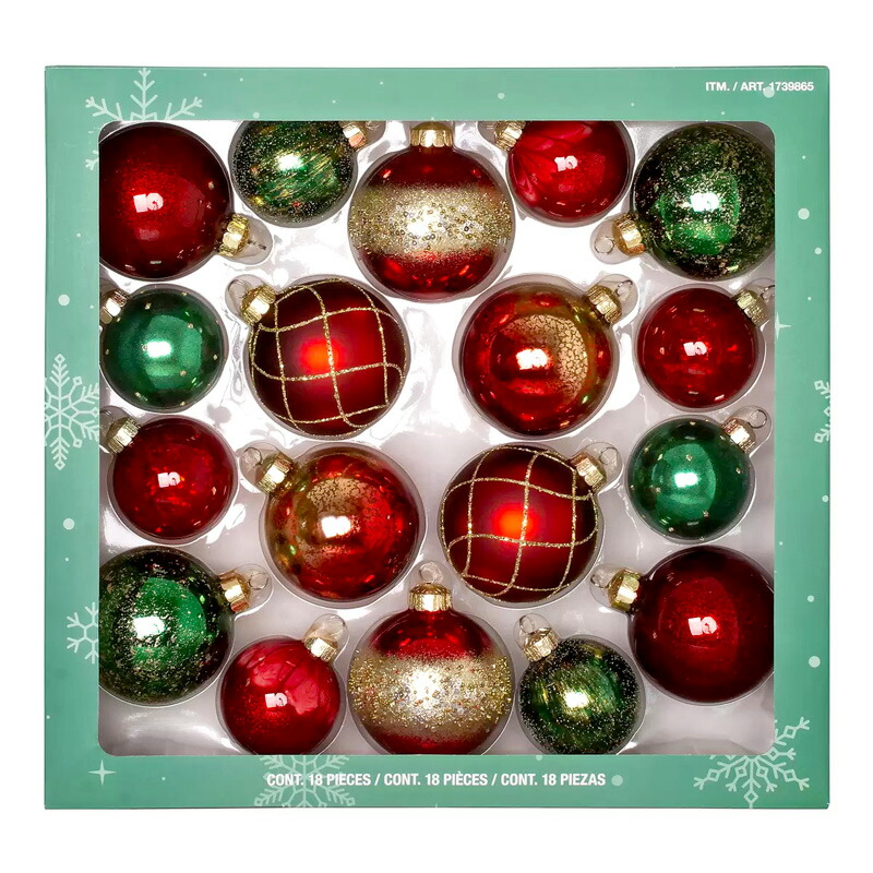 楽天市場】【COSTCO】クリスマス ツリー オーナメント ガラス製 18個
