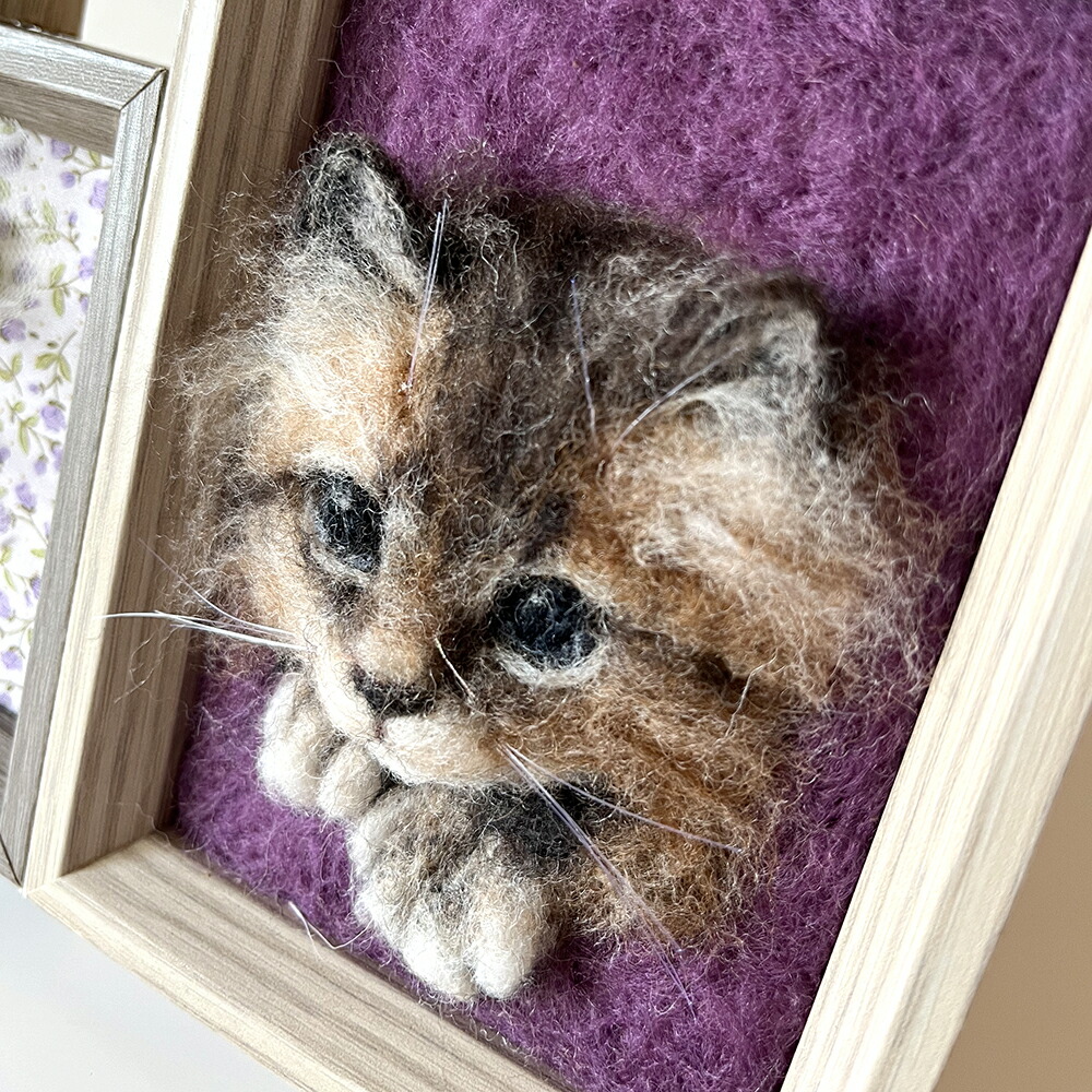 楽天市場】フェルトアートMaron 猫のフレーム4面【猫雑貨