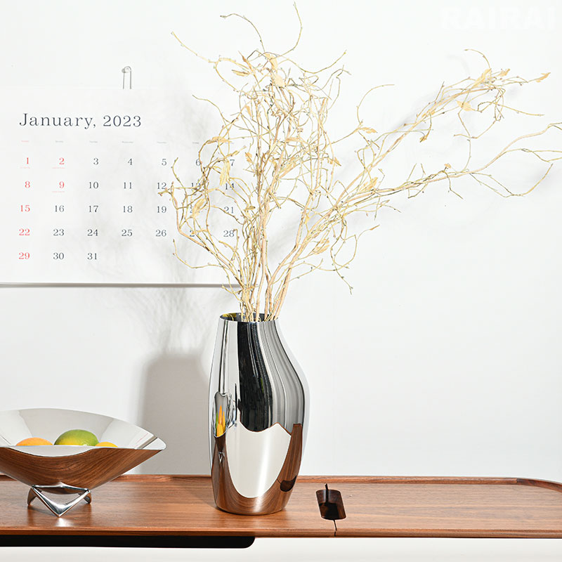 楽天市場】ジョージジェンセン フラワーベース ステンレス H27cm H46cm