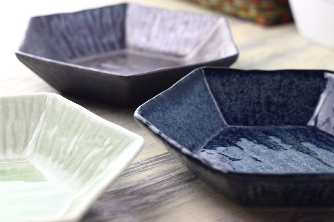 楽天市場】美濃焼三善六角鉢 18cm 美濃取寄 日本製 美濃焼 プレート