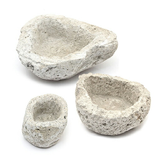 楽天市場】形状お任せ 白溶岩石鉢 サイズミックス（1セット