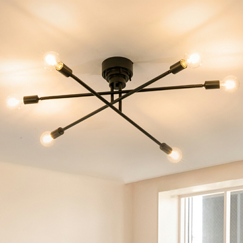楽天市場】シーリングライト ブラック 可動式 アンティーク 6灯 送料