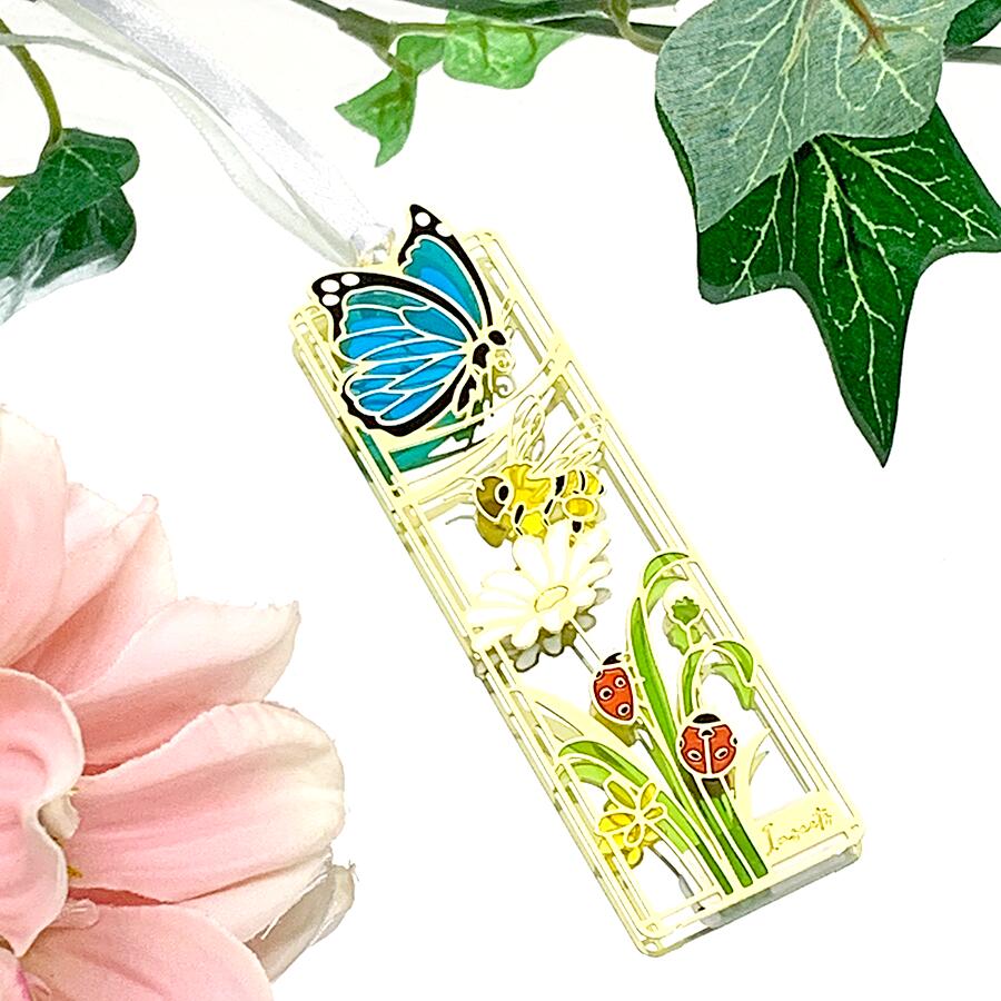 楽天市場】ステンドグラス 風 ブックマーカー 【 昆虫 ミックス