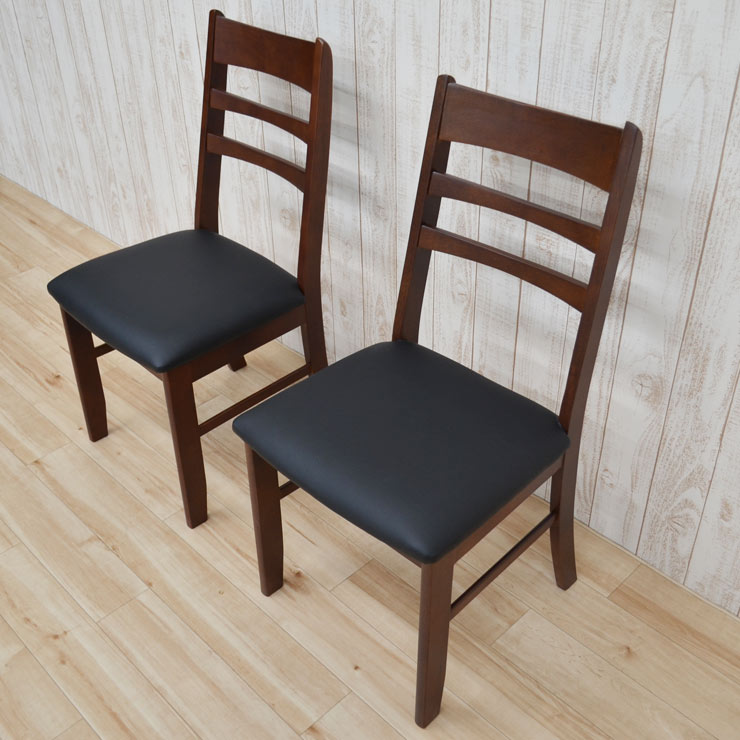 楽天市場】ダイニングチェア 2脚セット ダークブラウン色 ブラック