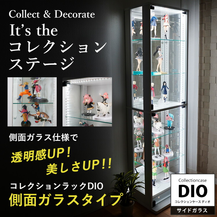 楽天市場】地球家具 コレクションラック DIO ディオ 側面ガラスタイプ