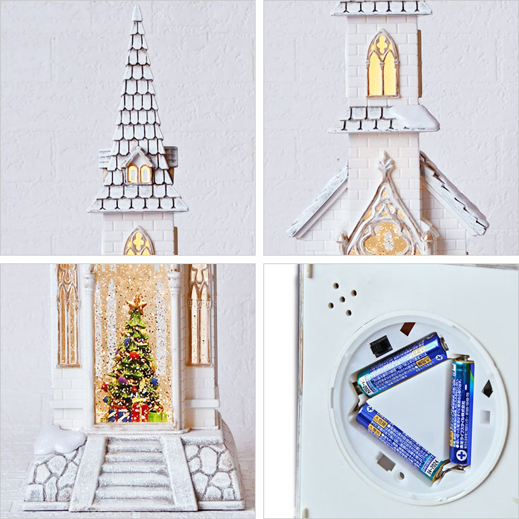 楽天市場】ハルモニア リキッドLEDチャーチオブジェ hm8481 クリスマス