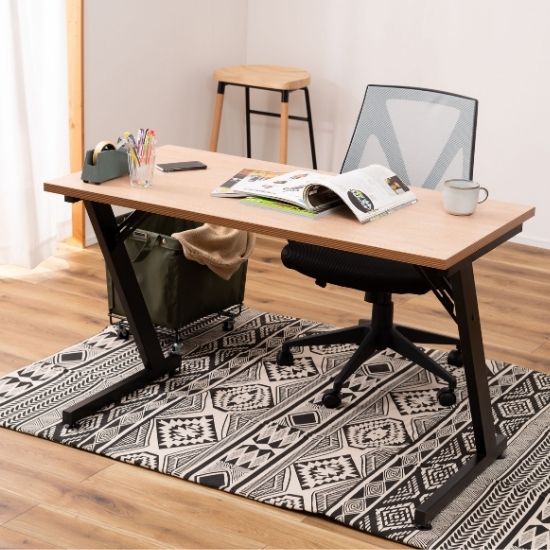 楽天市場】Z脚の木目調デスク 幅120cm 奥行60cm 高さ75cm デスク 120cm