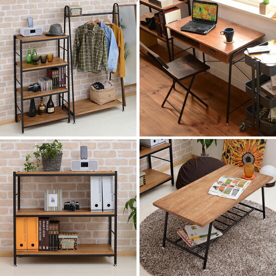 楽天市場】天然木 アイアン アンティーク調 デスク 幅86cm 机 引出し