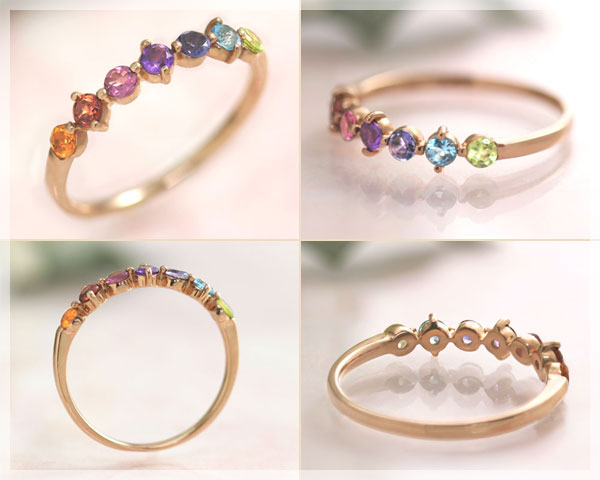 楽天市場】アミュレット レインボー マルチカラー 7色 リング 指輪