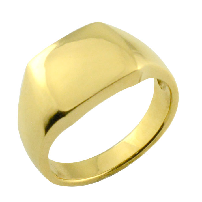 楽天市場】K18 リング メンズ 指輪 印台 四角 イエローゴールド