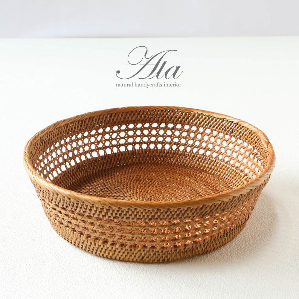 楽天市場】☆みかん かご バスケット 編みかご 透かし編み アタ製 天然