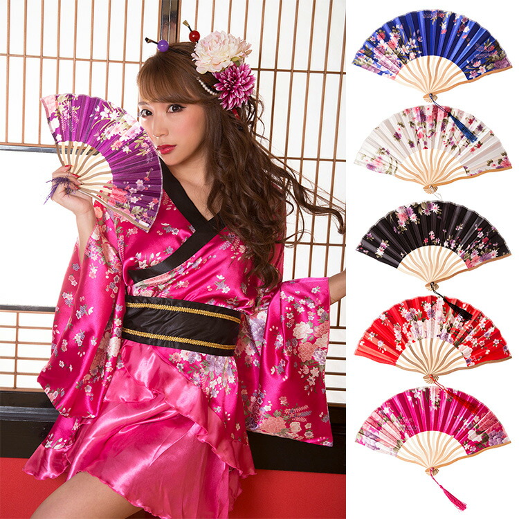 楽天市場】【公式】【コスプレ 和風 小物】 花鳥風月 扇子 【紫/青/白