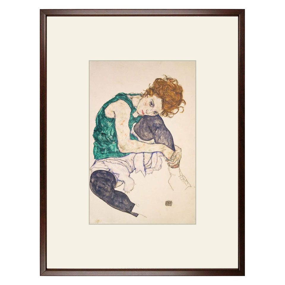 楽天市場】☆ エゴン・シーレ 「左ひざを折って座る女」 アート紙に