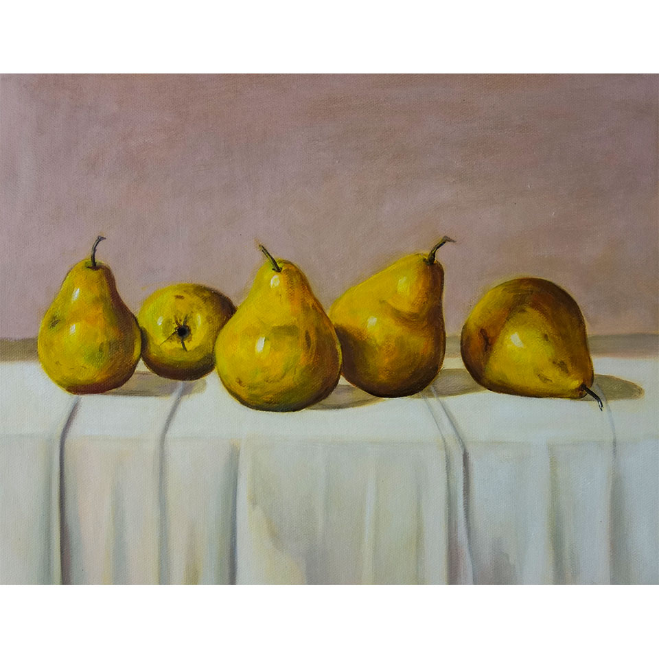 楽天市場】絵画 油彩画 F6号 五つの洋梨 ジョイス 手描き 額付き 油絵